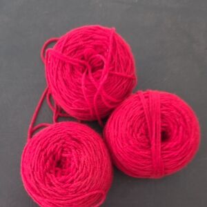 Vibrant Red Yarn Balls 3 Total Wound